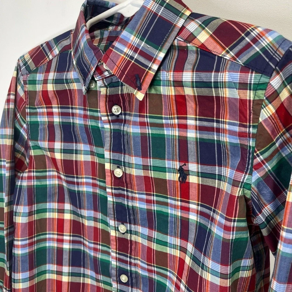 Ralph Lauren Boys Size 5 Plaid Shirt - Red, Green, Blue, Yellow